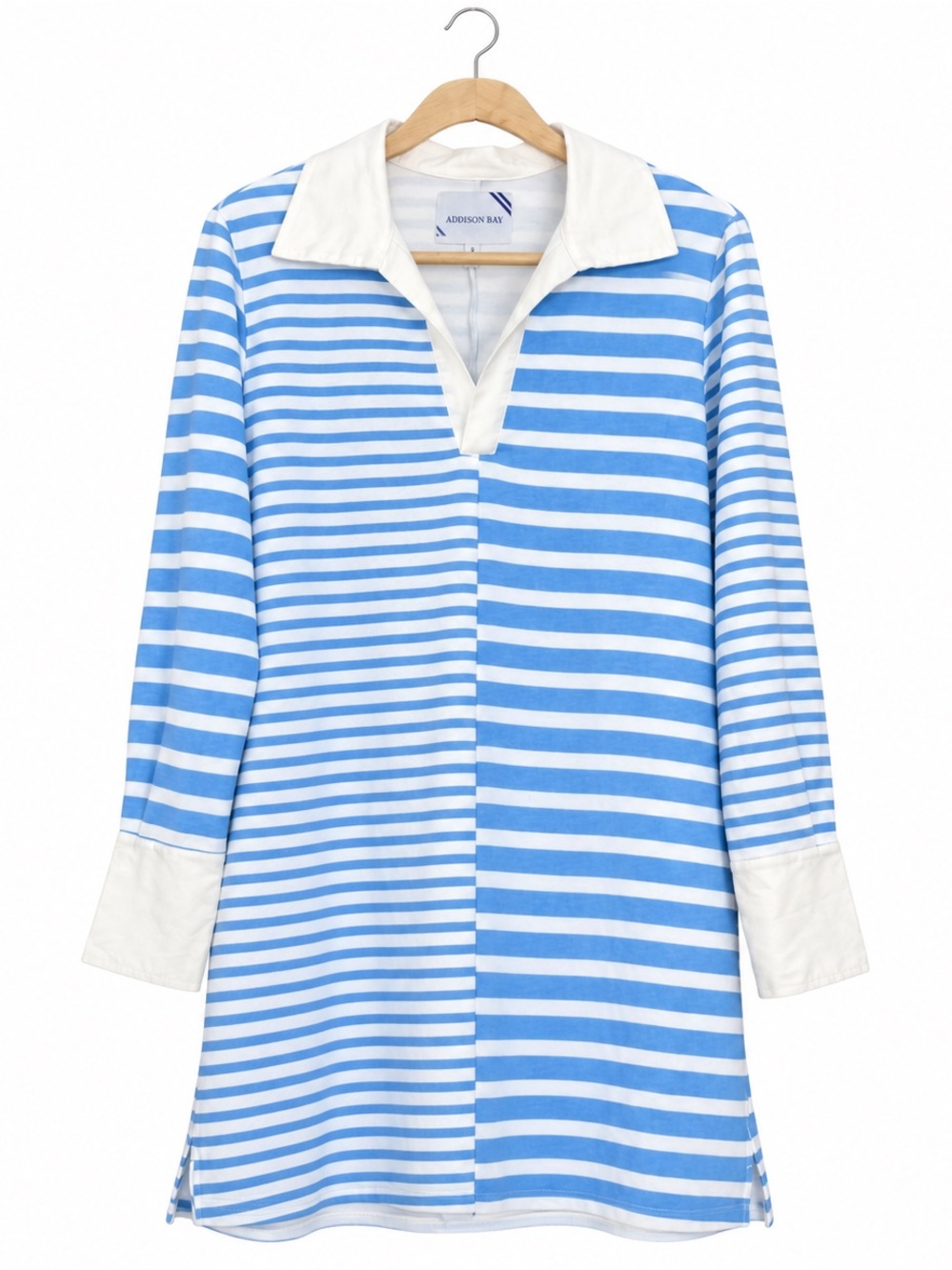 Addison Bay Easy Rugby Stripe Shift Dress – Blue & White